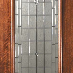 Slab Entry Single Door 96 Wood Mahogany Palacio 1 Panel 3/4 Lite - Front Doors