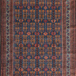 Antique Persian Balouch rug 3'3 X 6'2 - Area Rugs
