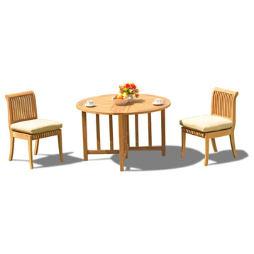 3-Piece Set, 48" Butterfly Table, 2 Chairs, Sunbrella Cushion, , Dorsett Cherry