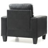 Glory Furniture Newbury Faux Leather Club Chair in Black