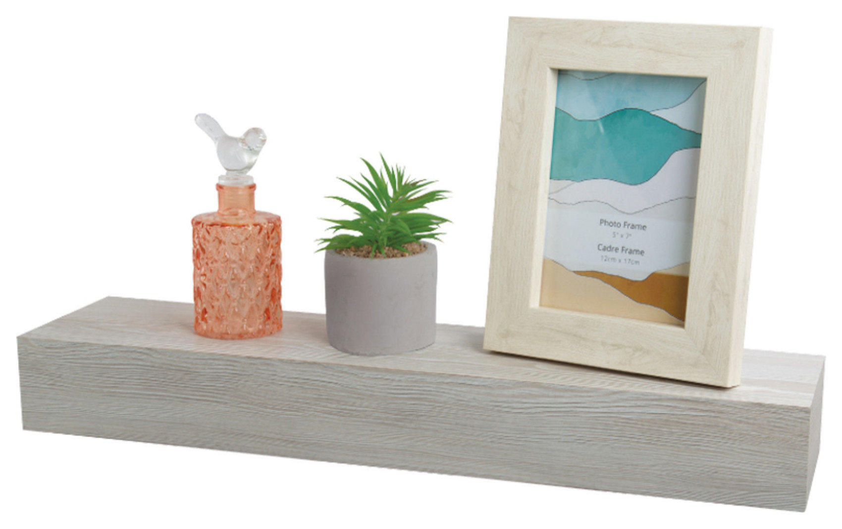 Kiera Grace Grey Engineered Wood Chunky Floating Wall Shelf - Farmhouse ...