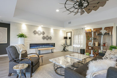 Inspiration for a transitional living room remodel in Orange County