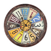 Hildale Clock, Distressed Brown Finish