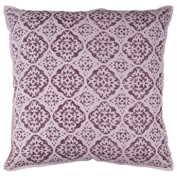 D'orsay by Surya Pillow Cover, Mauve/Dark Purple, 18' x 18'