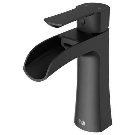 VIGO Paloma 7" H Single Handle Single Hole Bathroom Faucet, Matte Black, Without Extras