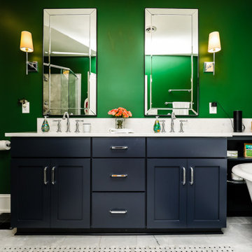 Green and Navy Bathroom