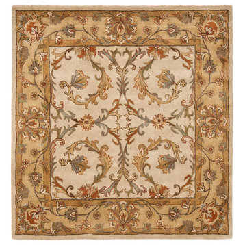 Safavieh Heritage Collection HG967 Rug, Beige/Gold, 6' Square