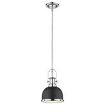 Z-Lite - 1 Light Mini Pendant - Dress Up A Modern Kitchen Or Dining Room With This Hanging Ceiling Light. Elongated Lines And Sleek Edges Feature A Bright Brushed Nickel And Matte Black Finish.