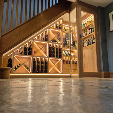 Under stairs Wine Room.