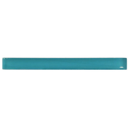 0.63x6 Pencil Bars Glass Tile, Turquoise