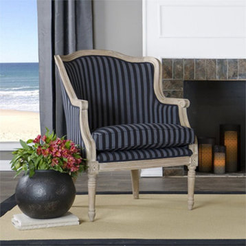 Baxton Studio Charlemagne Accent Chair in Black and Grey