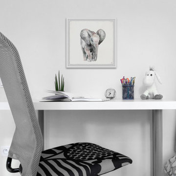 "Lonely Elephant" Framed Painting Print