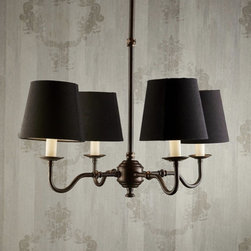Milton Chandelier 4 Arms in Brass Dark - Chandeliers