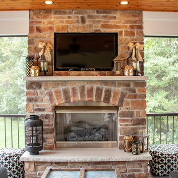 Outdoor Room Deck with Grilling and Beverage Center