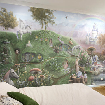 Fairy & Unicorn Garden Kids Bedroom Wallpaper Wall Mural