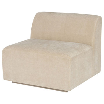 Lilou Almond Fabric Modular Sofa Armless