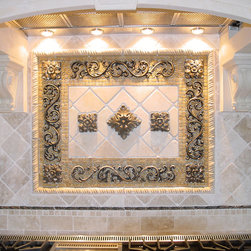 Kitchen backsplash mosaic and metal accent mural - Tile
