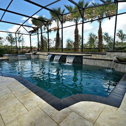 Indoor Geometric Pool with Waterfall and Water Bowls - Products