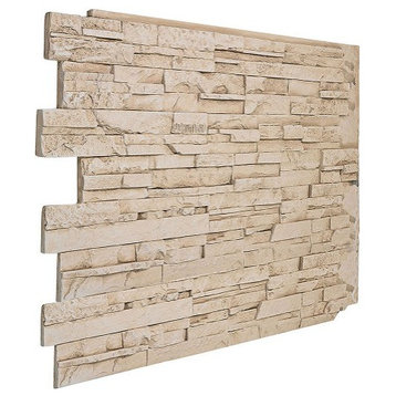 Faux Stone Wall Panel - DURANGO, Almond, 36in X 48in Wall Panel
