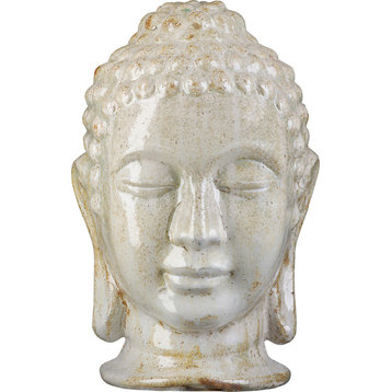 Large Buddha Head, Distressed White