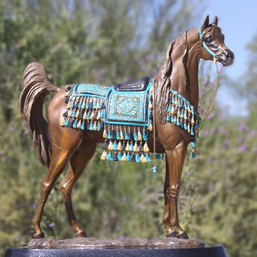 "The Treasure" traditional Arabian Horse Bronze Sculpture