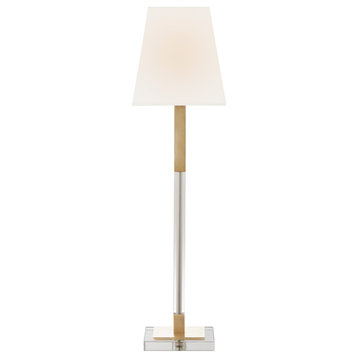 Chapman/Myers Reagan 1 Light Table Lamp, Antique-Burnished Brass/Crystal