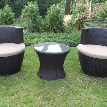 Cocoon Outdoor Wicker Swivel Chat Set