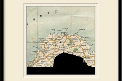 Bass Rock North Berwick Old Map Print