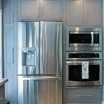 Light Gray Kitchen with Dark Gray Island