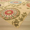 Ivory Transitional Floral Mandana Area Rug