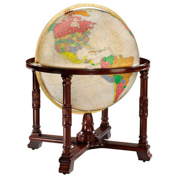 Diplomat Antique Illuminated Floor Globe, 32" Diameter