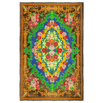 Rug N Carpet - Handmade Moldovian 6' 11'' x 10' 3'' Antique Rose Kilim Rug