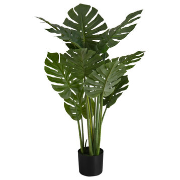 Artificial Plant, 45" Tall, Indoor, Floor, Greenery, Potted, Green Leaves