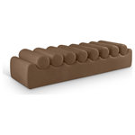 Meridian Furniture - Rumble Upholstered Bench, Brown, 72" W x 22" D x 16.5" H, Vegan Leather - Indulge in the allure of the Brown Vegan Leather Rumble Bench by Meridian Furniture. Its captivating design and luxurious Brown Vegan Leather elevate any space with effortless elegance. Crafted with precision and durability in mind, this stunning piece becomes the focal point of gatherings, fostering moments of connection and warmth. Embrace sophistication and style with the Rumble Bench, a testament to exquisite taste and timeless beauty.