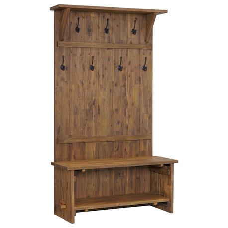 Alaterre Furniture Bethel Acacia Wood 70"H Hall Tree