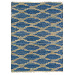 Kaleen - Kaleen Reflection Rug, 8'x11' - Get two looks in one with the Kaleen Reflection Reversible Rug. This flat-woven double-sided rug features a blue-and-tan chain-link design, bringing a fresh touch to your floors. It is crafted from natural jute and recycled sari silk, woven together by skilled artisans in India. This striking rug adds a fun pattern to traditional or transitional-style decor.