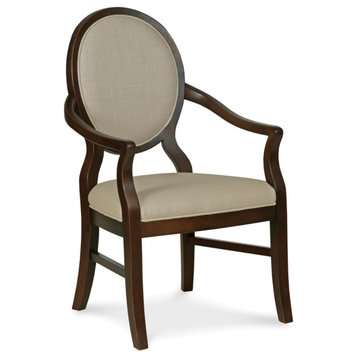Oakwood Arm Chair, 8794 Platinum Fabric, Finish: Charcoal