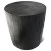 Solid Ebony Stump Stool Table