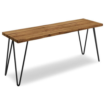Colton SOLID MANGO WOOD 42 inch Wide Industrial Contemporary Bench in Natural