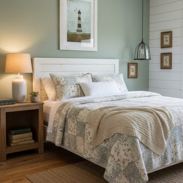 Aged Colorized Bodie Island Lighthouse Modern Farmhouse Style Wall Art
