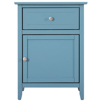 Lzzy 1-Drawer Nightstand (25 in. H x 19 in. W x 15 in. D), Teal