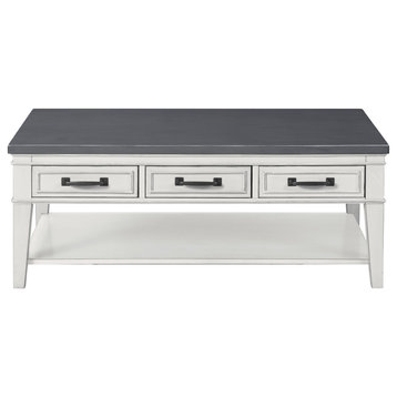 Martin Svensson Home Del Mar 3 Drawer Coffee Table White and Grey