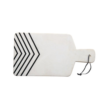 White and Black Chevron Marble Cheese/Cutting Board