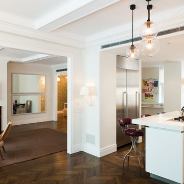 Contemporary Pre-War Kitchen to Living Room