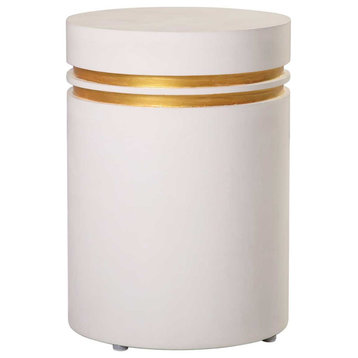 Santori Double Ring Accent Table Tall - Gold Outdoor End table