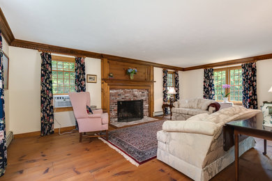 This is an example of a country living room in Boston.