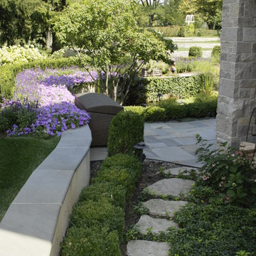 Full Landscape with Patio, Outdoor Kitchen, Stone Driveway and Planting