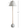 Miami 63.5" Minimalist Resin and Metal LED Floor Lamp, Gold/White