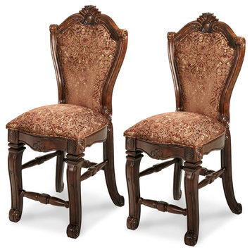 Windsor Court, Counter Height Chair, Set of 2, Vintage Fruitwood
