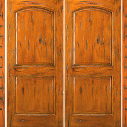 Prehung Double Door with Two Sidelites, External, Knotty Alder - Front Doors